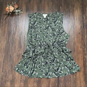 Style & Co. Green Floral Sleeveless Top Size XXL